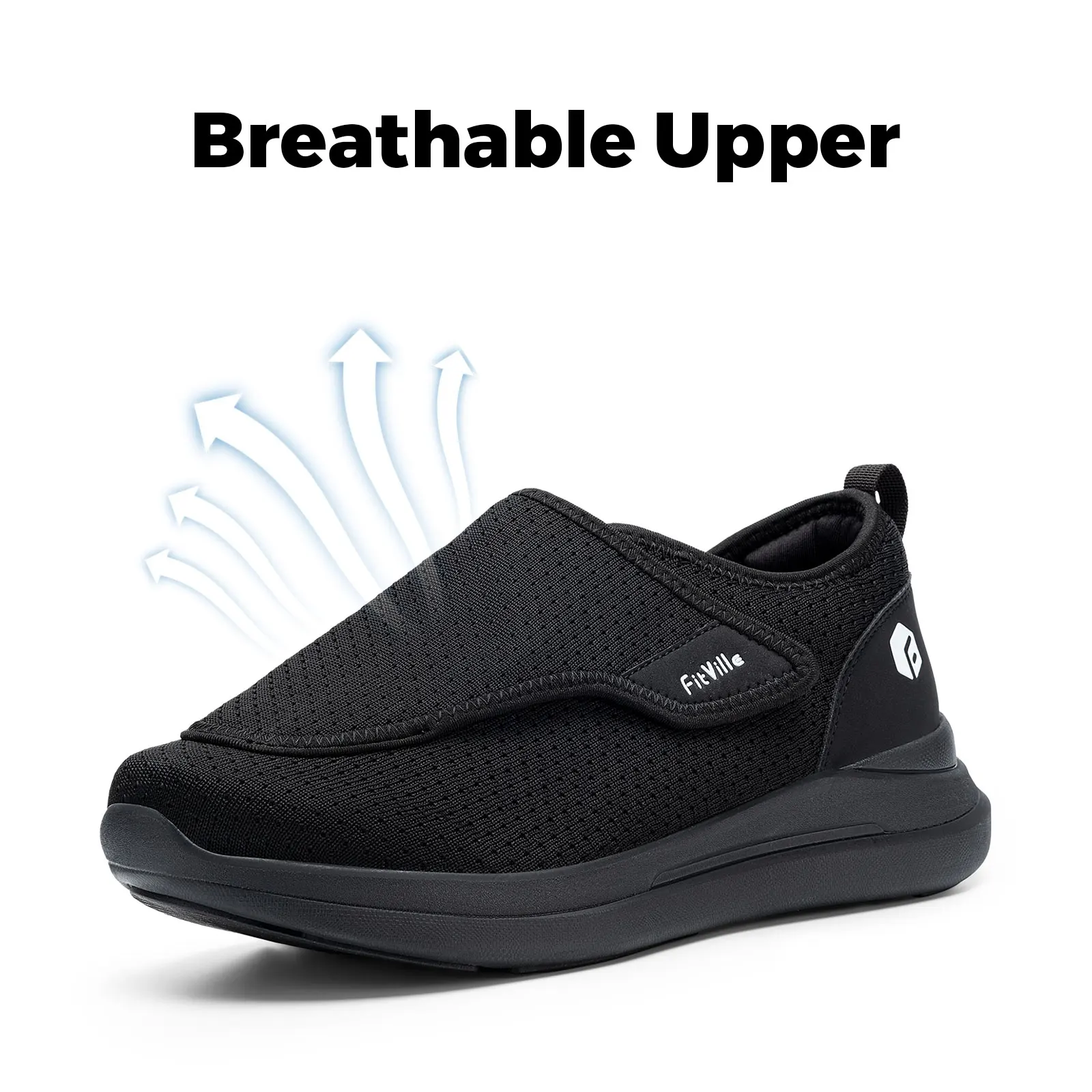 Extra Wide Men's Diabetic Shoes for Elder Orthopedics Feet Swollen Adjustable Walking Shoe Elderly Foot Pain Relief