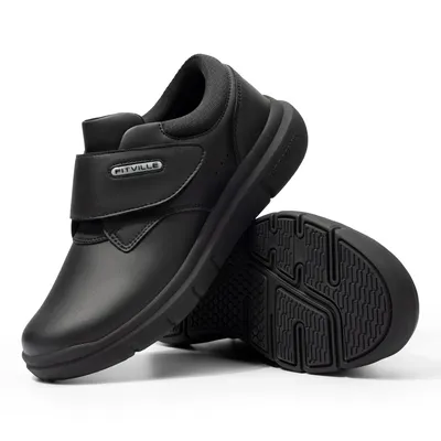 Extra Wide Men's Shoes Leather Diabetic Shoes Walking for Elder Orthopedic Toes Swollen Feet Non-Slip Arch Support