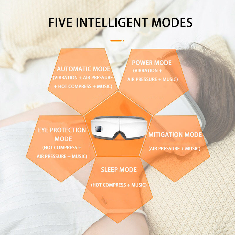 Eye Massager 4D Smart Airbag Vibration Eye Care Instrument Hot Compress Bluetooth Eye Massage Glasses Fatigue