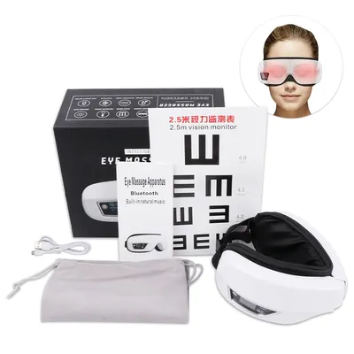 Eye Massager 6D Smart Airbag Vibration Eye Care Instrument Hot Compress Bluetooth Eye Massage Glasses Fatigue Pouch and