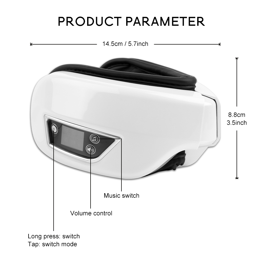 Eye Massager 6D Smart Airbag Vibration Eye Care Instrument Hot Compress Bluetooth Eye Massage Glasses Fatigue Pouch and