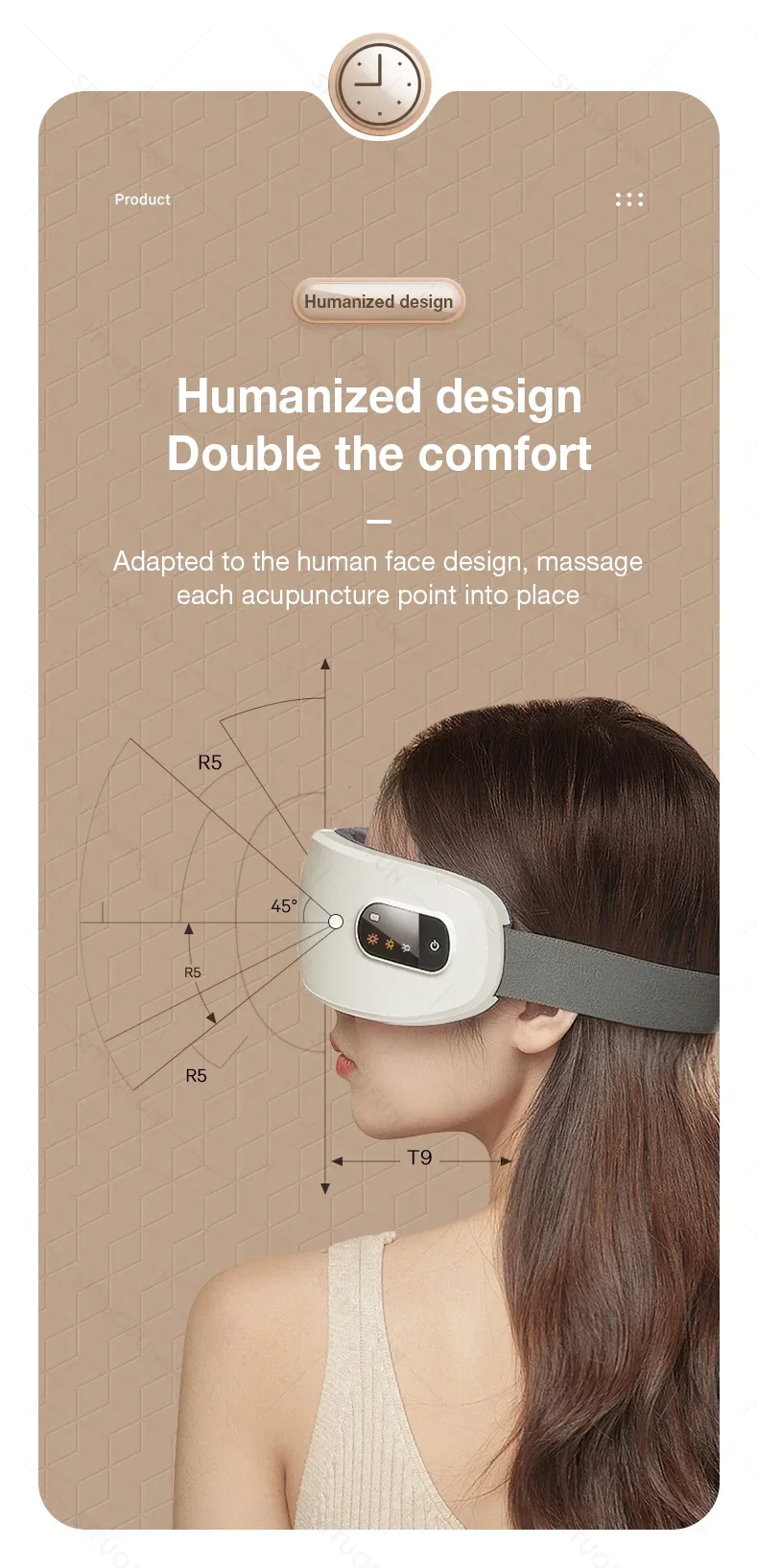 Eye Massager with Vibration Bluetooth Music, Smart Massage Eye Mask for Eye Relax, Reduce Eye Strain, Improve Sleep