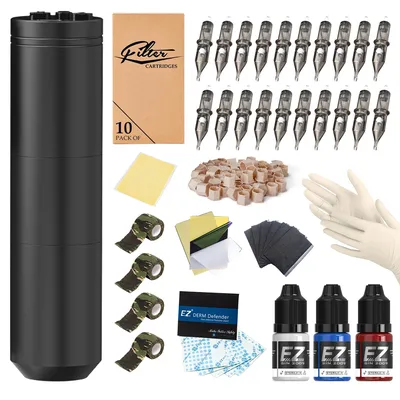 EZ Wireless Cartridge Tattoo Machine Pen Rotaty Battery Pen with Portable Power 1600mAh LED Digital Display Tattoo Gun