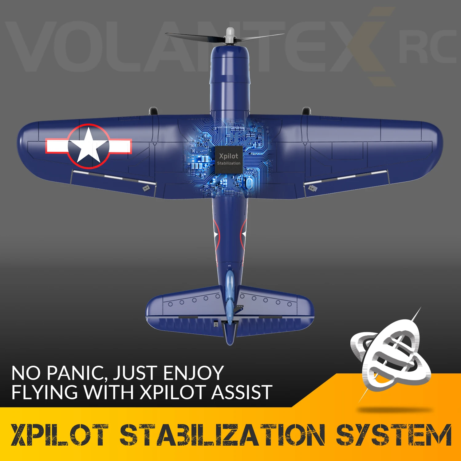 F4U Corsair RC Plane 2.4Ghz 4CH 400mm Wingspan One-Key Aerobatic RTF Remote Control Aircraft Toys Gifts for Children