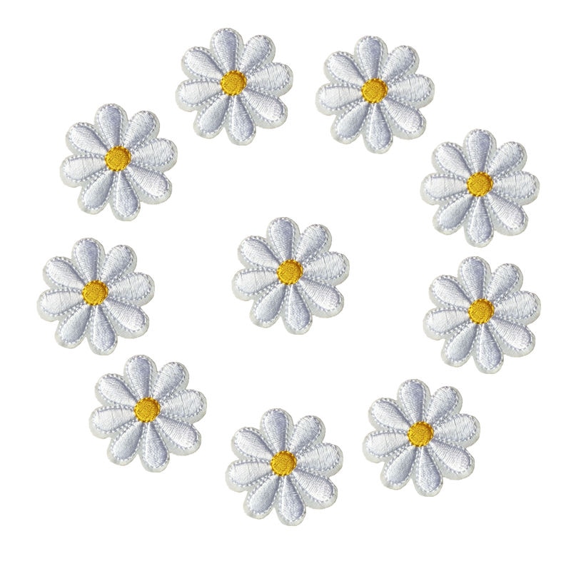 Fabric Daisy Iron On Patches (10pcs)