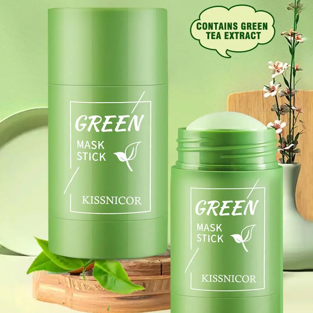 Face Clean Mask Green Tea Cleansing Stick Mask Shrink pores Deep Blackhead Remover facial Cleansing Moisturizing Mask