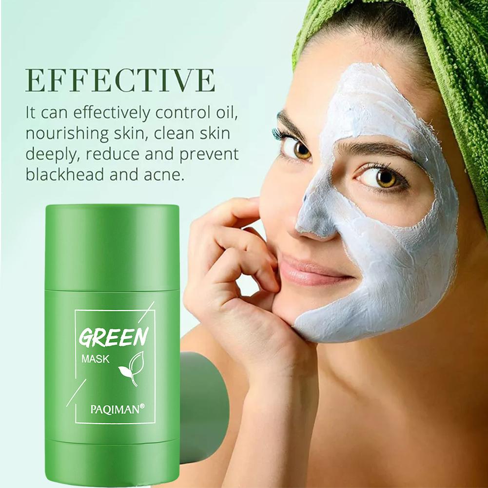Face Clean Mask Green Tea Cleansing Stick Mask Smear Acne Shrink Blackhead Moisturizing Deep Cleansing Mask Film