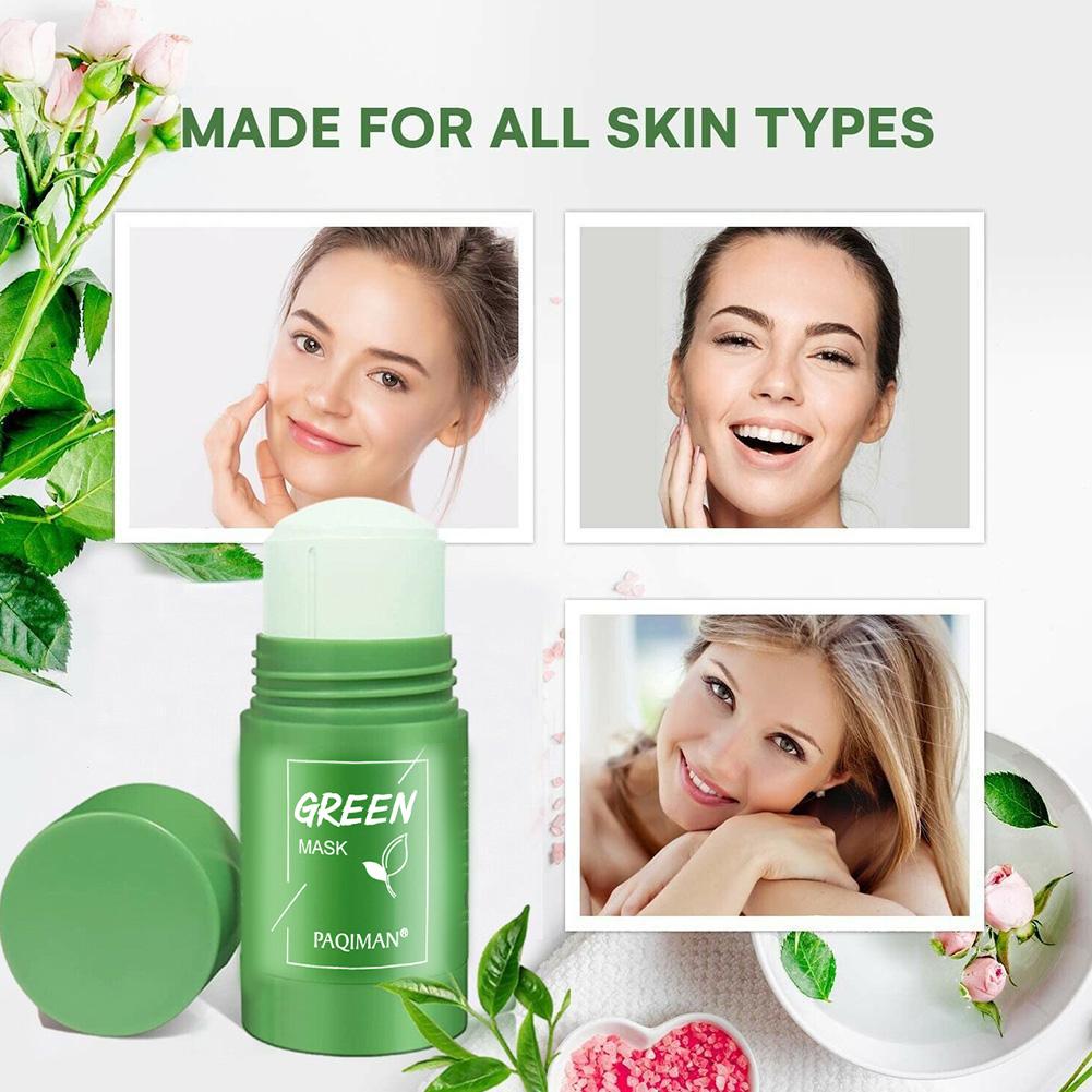 Face Clean Mask Green Tea Cleansing Stick Mask Smear Acne Shrink Blackhead Moisturizing Deep Cleansing Mask Film