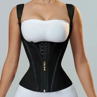 Fajas Colombianas Body Shaper Shapewear Women Vest Tops Double Compression Waist Trainer Corset Adjustable Zipper and