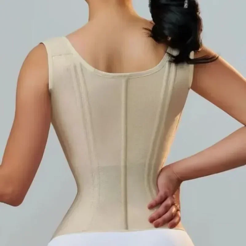 Fajas Colombianas Body Shaper Shapewear Women Vest Tops Double Compression Waist Trainer Corset Adjustable Zipper and