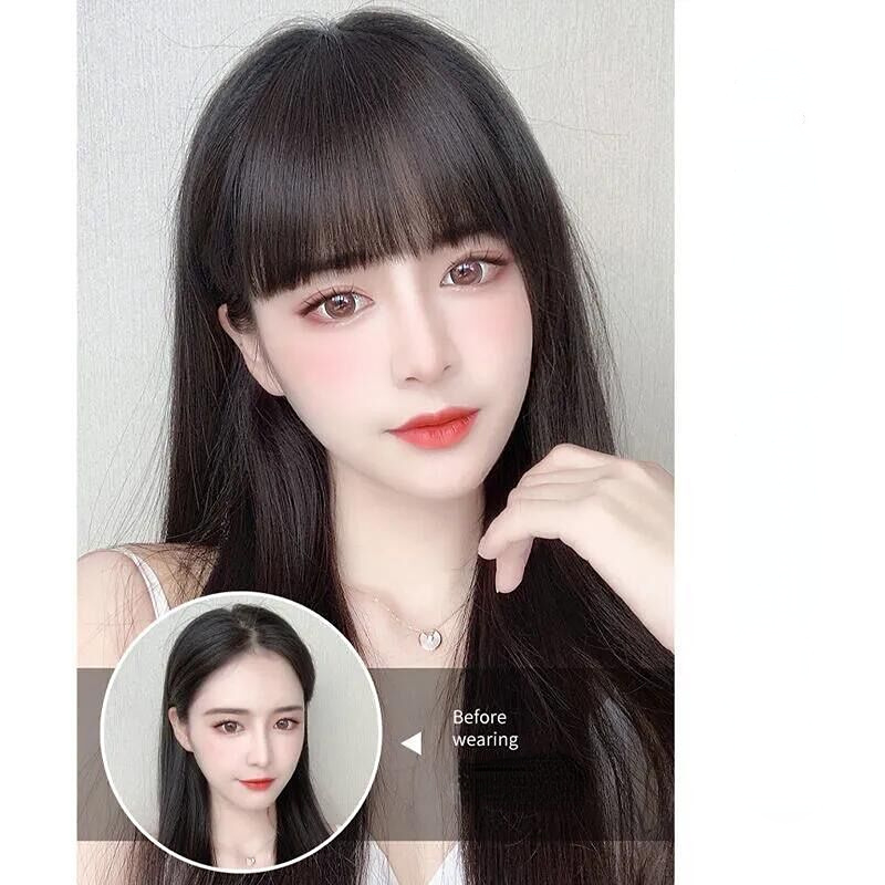 Fake Air Bangs Hair Styling Tools Hair Clip-In Extension Synthetic Hair Fake Fringe Natural False Hairpiece Women Clip Fake Air Bangs Hair Styling Tools Hair Clip-In Extension Synthetic Hair Fake Fringe Natural False Hairpiece Women Clip