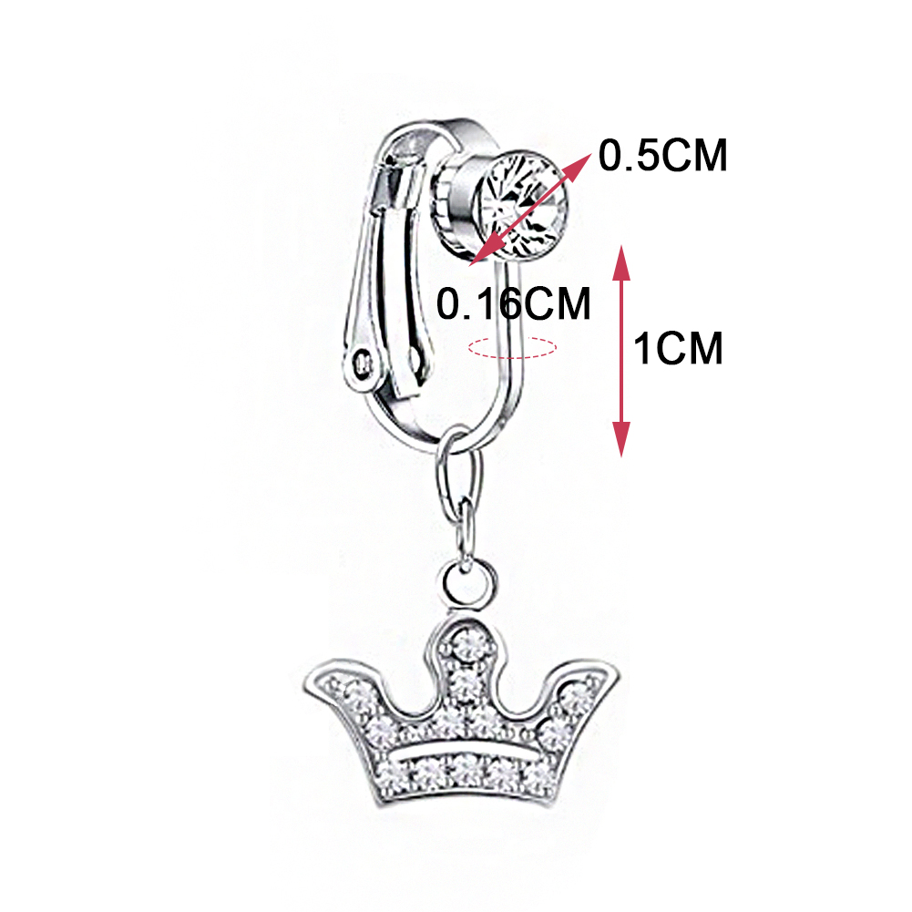 Fake Belly Button Ring Fake Belly Piercing Crown Clip On Umbilical Non Navel Fake Pircing Butterfly Cartilage Earring