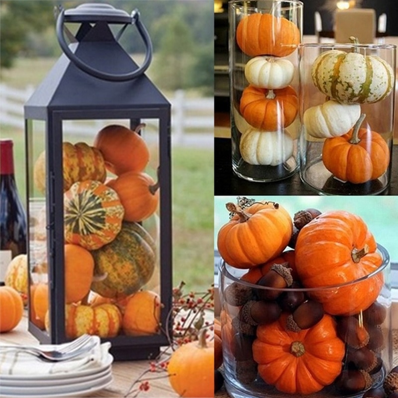 Fake Pumpkins Mini Artificial Decor (25 pcs)
