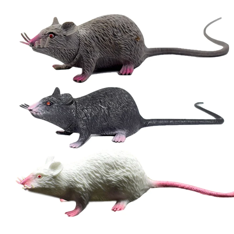 Fake Small Rat Lifelike Mouse Model Prop Scary Trick Prank Toy Horror Halloween Party Decor Practical Jokes Novelty