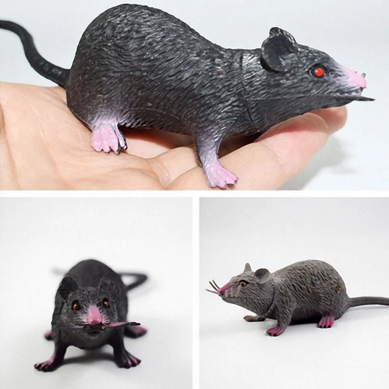 Fake Small Rat Lifelike Mouse Model Prop Scary Trick Prank Toy Horror Halloween Party Decor Practical Jokes Novelty