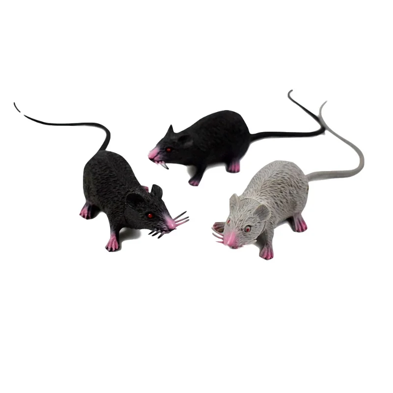 Fake Small Rat Lifelike Mouse Model Prop Scary Trick Prank Toy Horror Halloween Party Decor Practical Jokes Novelty