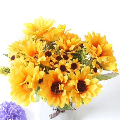 Fake Sunflower Bouquet Artificial Decor Fake Sunflower Bouquet Artificial Decor