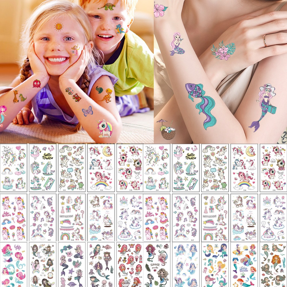 Fake Tattoos for Kids (Set of 10 Sheets)