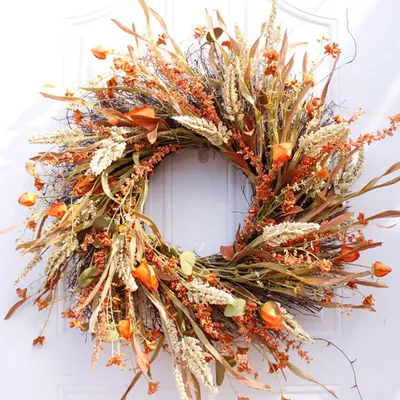 Fall Hanging Artificial Door Wreath
