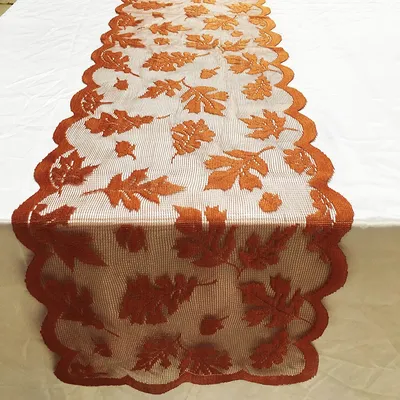 Fall Table Runner Lace Decor