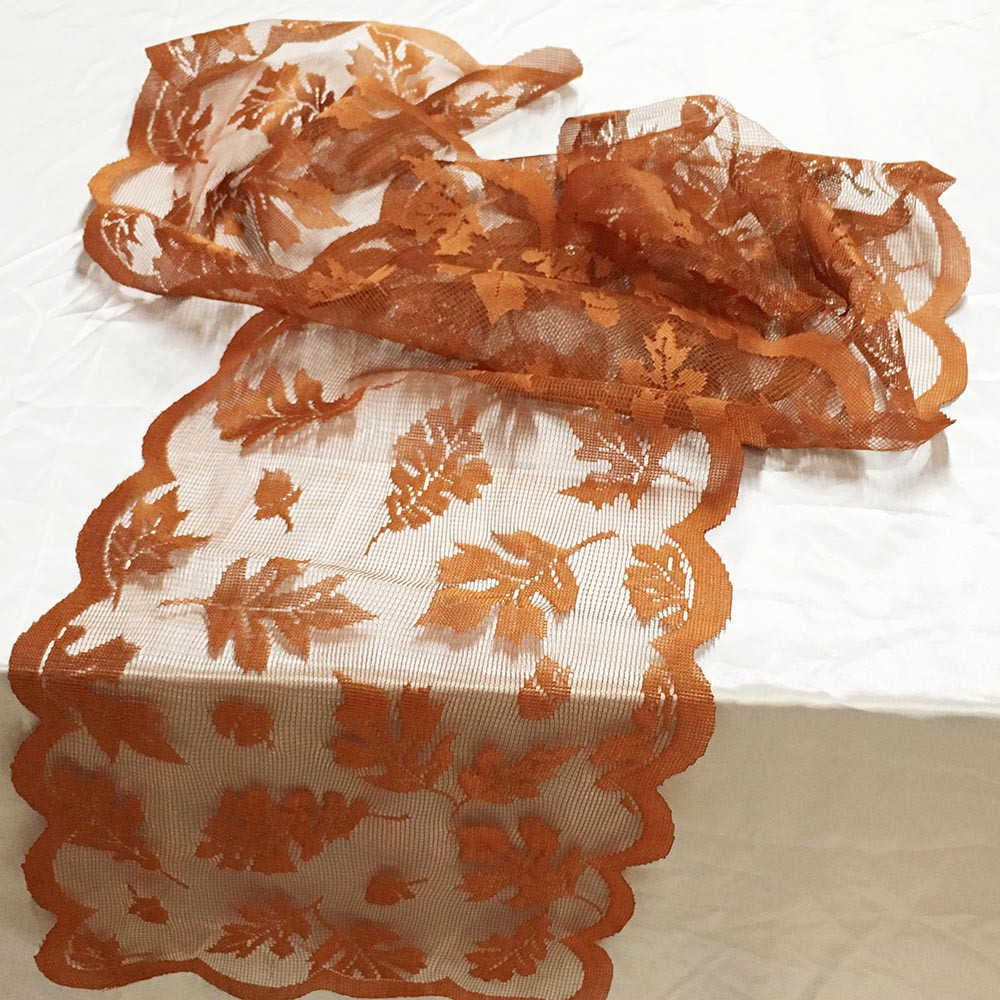 Fall Table Runner Lace Decor