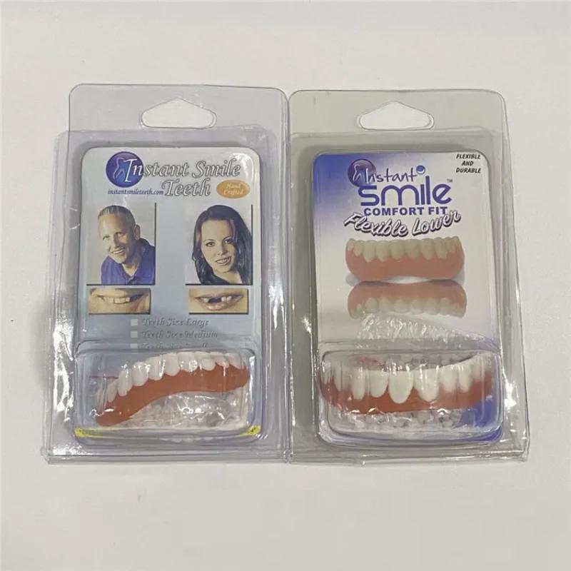 False Teeth Silicone Upper Lower Veneers Perfect Laugh Veneers Dentures Paste Fake Teeth Braces for Tooth Braces