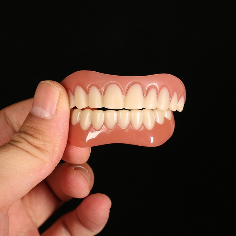 False Teeth Silicone Upper Lower Veneers Perfect Laugh Veneers Dentures Paste Fake Teeth Braces Comfortable