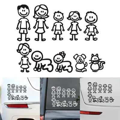 Family Car Decal Waterproof Sticker Family Car Decal Waterproof Sticker