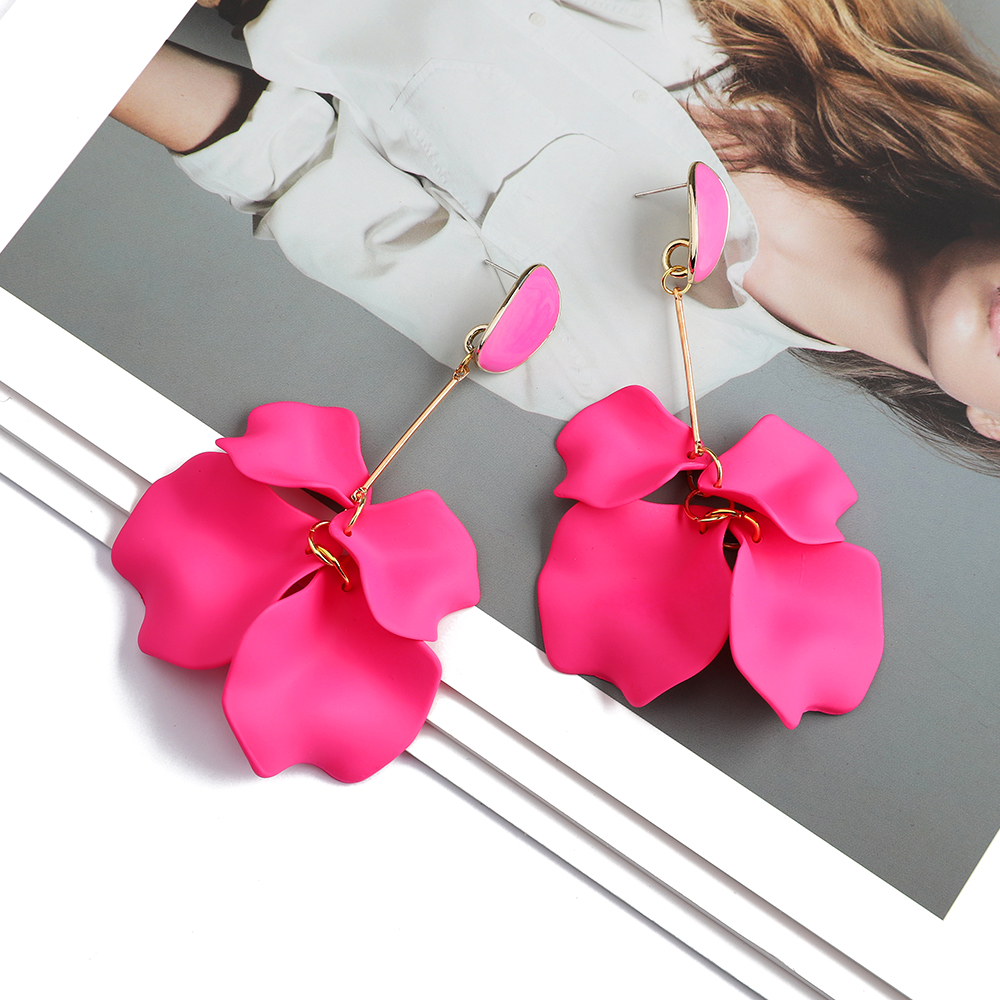 Fancy Acrylic Petal Drop Earrings