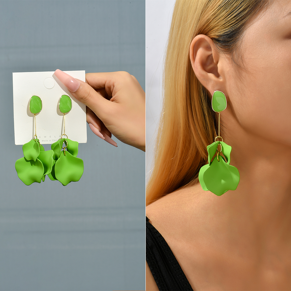 Fancy Acrylic Petal Drop Earrings