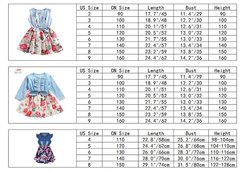 Fancy Dress For Girls Floral Denim