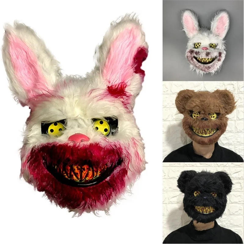 Fancy Halloween Party Stage Scary Bear Rabbit Cartoon Cosplay Face Mask Head Cover Carnival Costume Props Dance Fancy Halloween Party Stage Scary Bear Rabbit Cartoon Cosplay Face Mask Head Cover Carnival Costume Props Dance