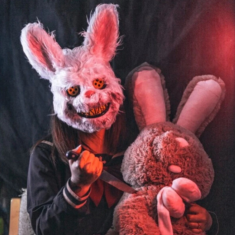 Fancy Halloween Party Stage Scary Bear Rabbit Cartoon Cosplay Face Mask Head Cover Carnival Costume Props Dance