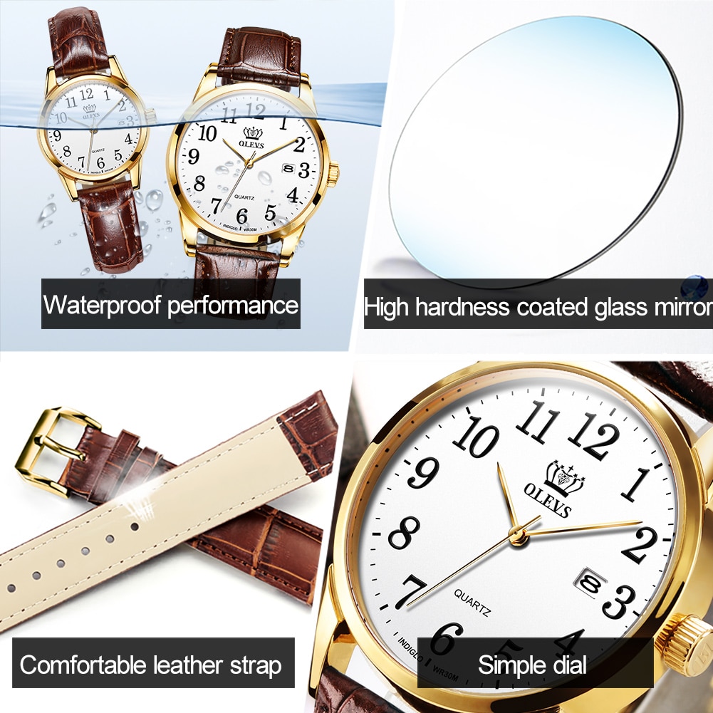 Fancy Wrist Watch for Ladies with Leather Strap