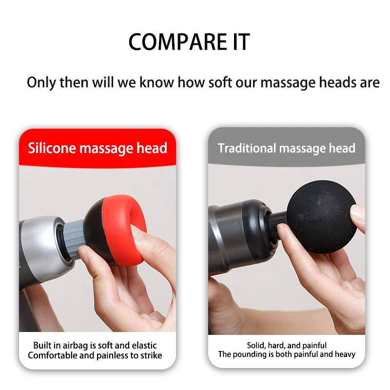 Fascia gun massage head 12mm-18mm caliber universa massage gun accessoriesl silicone soft head for deep tissue muscle