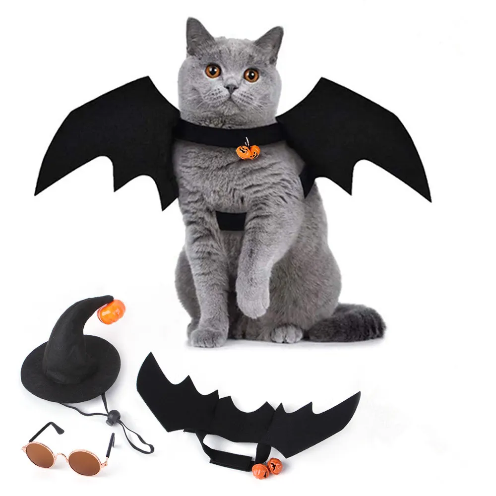 Fashion Cat Clothes Bat Wings Funny Dog Costume Artificial Wing Pet Cosplay Prop Halloween Christmas Cat Costume Pet