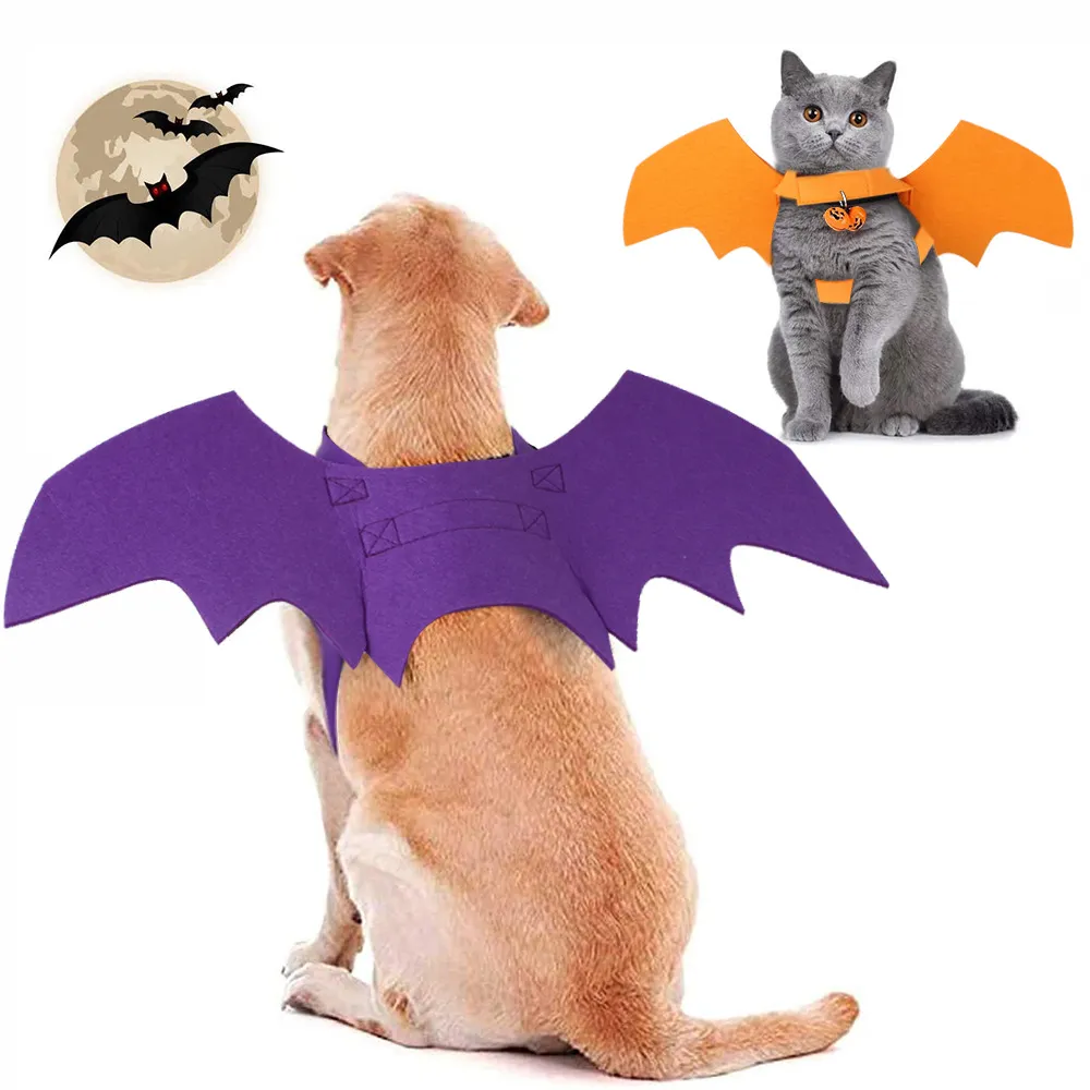 Fashion Cat Clothes Bat Wings Funny Dog Costume Artificial Wing Pet Cosplay Prop Halloween Christmas Cat Costume Pet