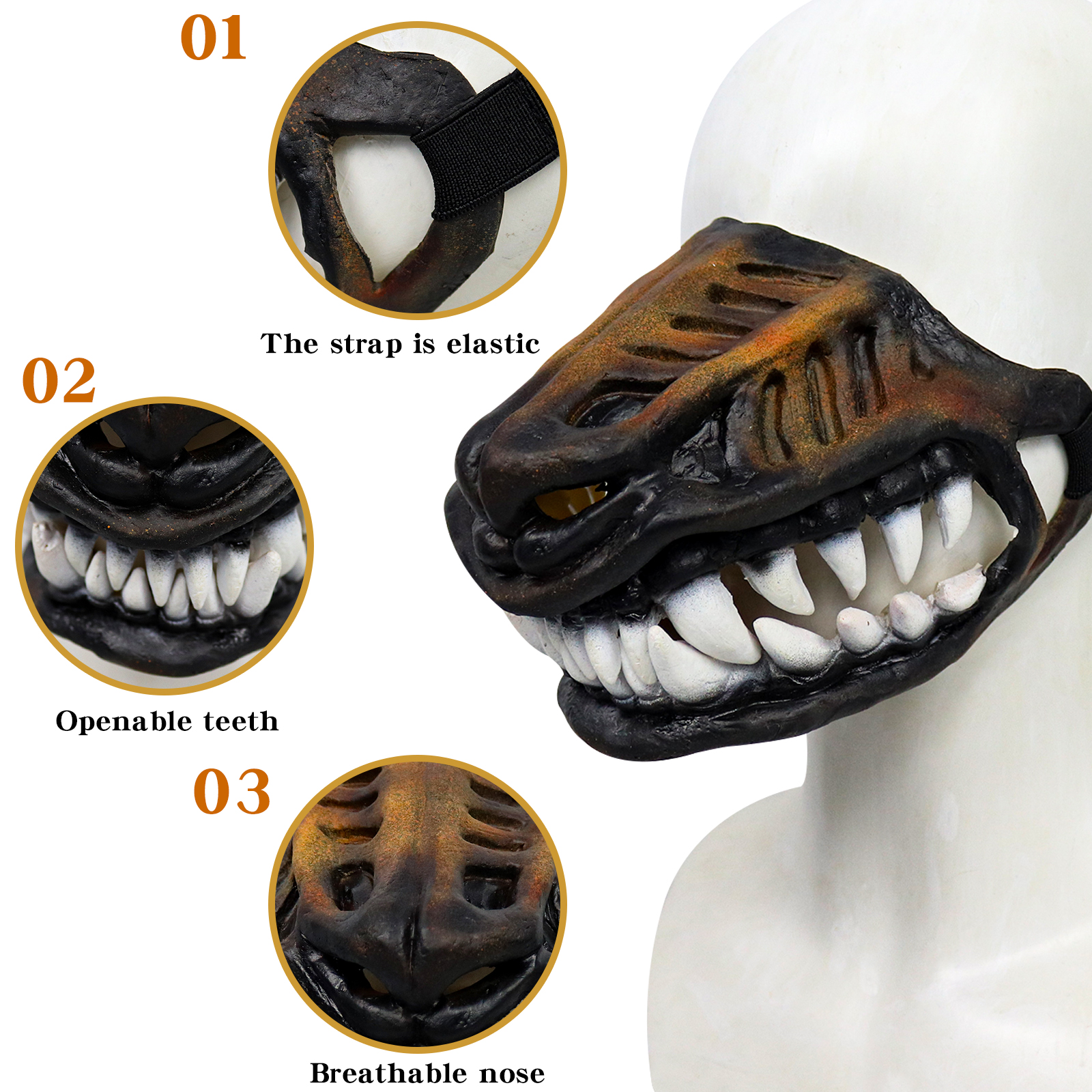 Fashion Dog Mouth Mask Padded Latex Rubber Muzzles For Large Dog Role Play Dog Mask Puppy Halloween Cosplay Photo Props