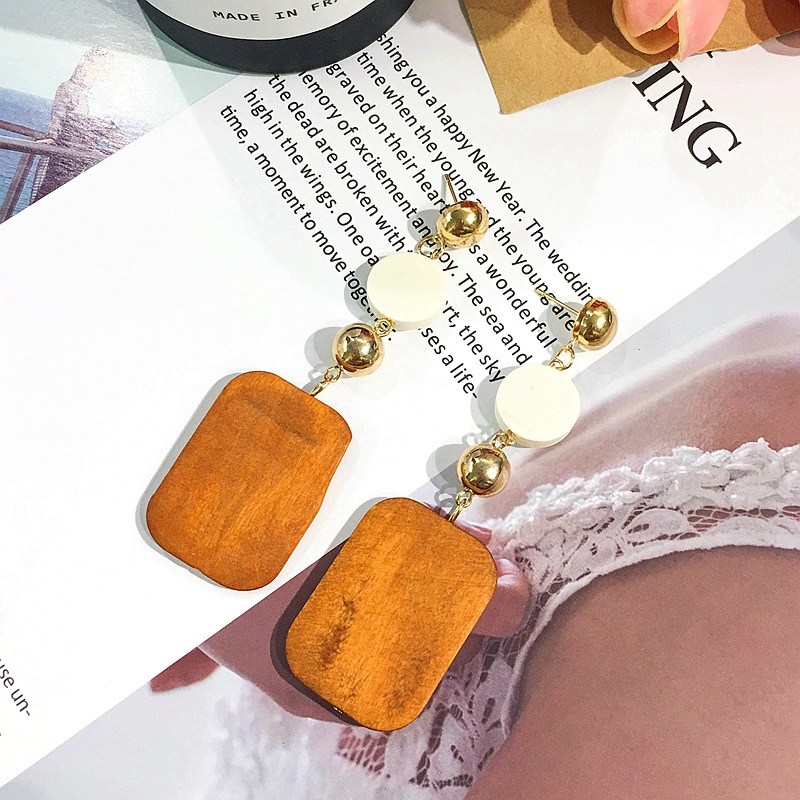 Fashion Earrings Wooden Geometric Design Fashion Earrings Wooden Geometric Design