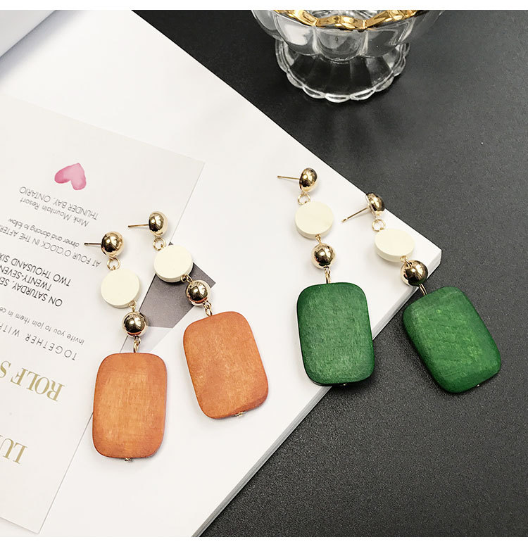 Fashion Earrings Wooden Geometric Design Fashion Earrings Wooden Geometric Design