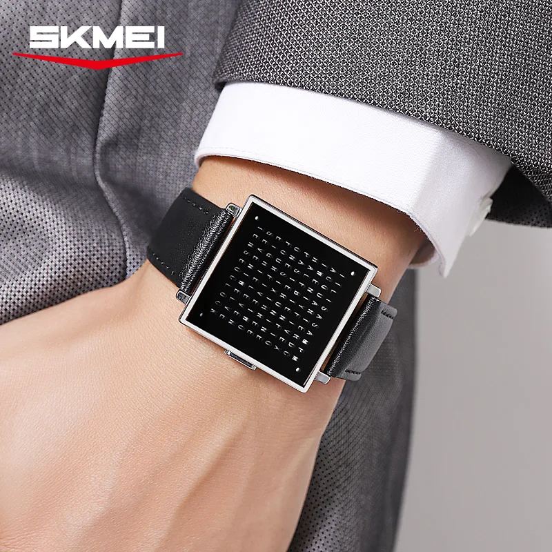 Fashion Electronic Watch Luxury Led Light Digital Wristwatch For Man Date Display Life Waterproof Leather Strap Clock