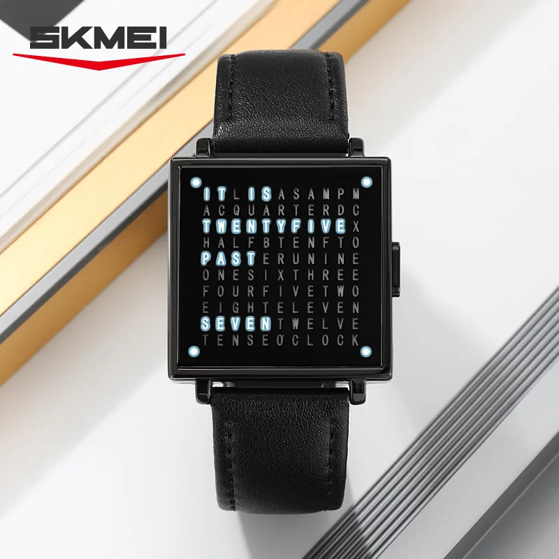 Fashion Electronic Watch Luxury Led Light Digital Wristwatch For Man Date Display Life Waterproof Leather Strap Clock