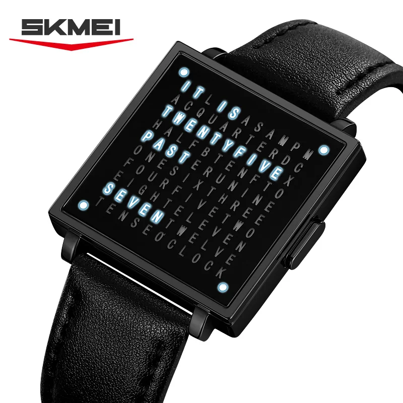 Fashion Electronic Watch Luxury Led Light Digital Wristwatch For Man Date Display Life Waterproof Leather Strap Clock