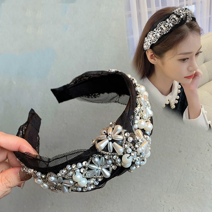 Fashion Headband With Lace And Pearl Fashion Headband With Lace And Pearl