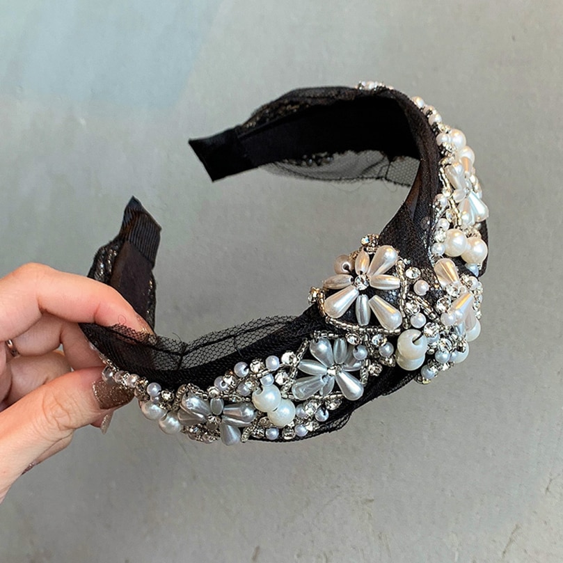 Fashion Headband With Lace And Pearl Fashion Headband With Lace And Pearl