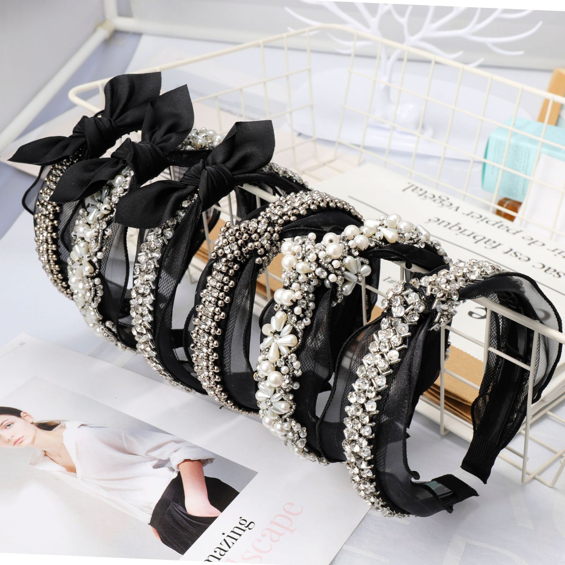 Fashion Headband With Lace And Pearl Fashion Headband With Lace And Pearl