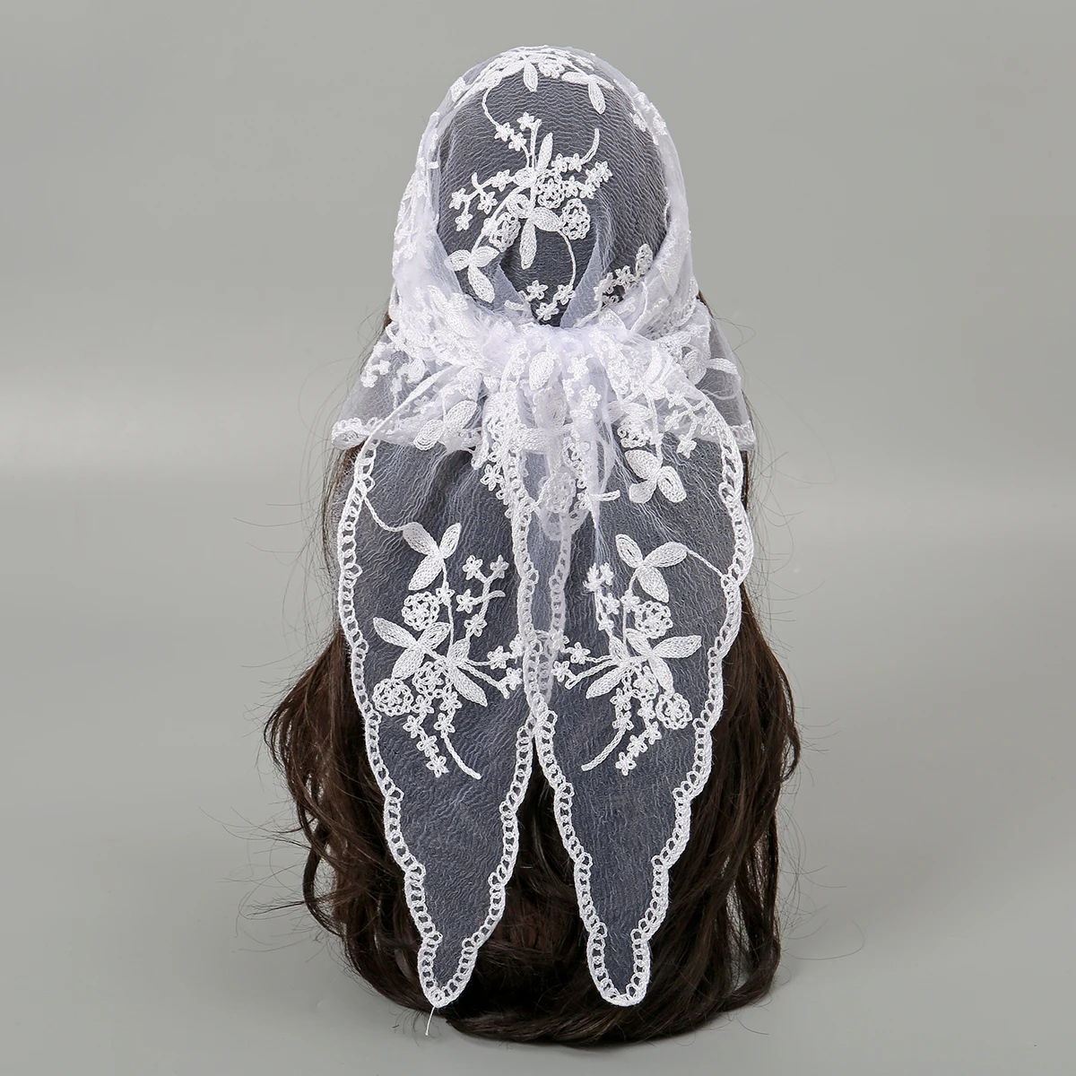 Fashion Ins Lace Hair Scarf Women Retro Triangle Hair Bands Vintage Triangular Headscarf Girls Elegant Headwear Hair