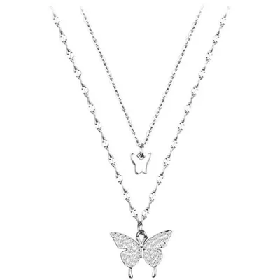 Fashion Metal Layered Butterfly Necklace Fashion Metal Layered Butterfly Necklace