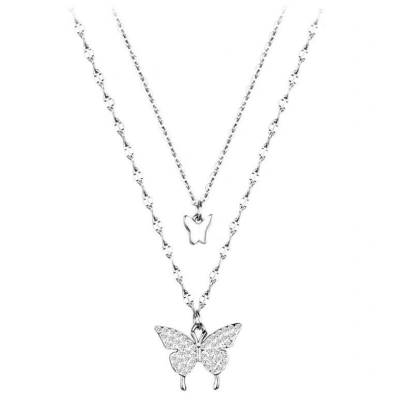Fashion Metal Layered Butterfly Necklace Fashion Metal Layered Butterfly Necklace