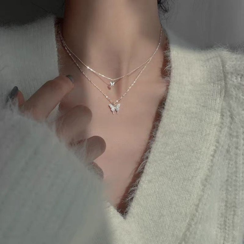 Fashion Metal Layered Butterfly Necklace Fashion Metal Layered Butterfly Necklace